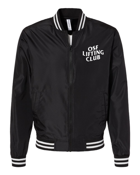 Bomber Jacket (Black Stripe) (OSFLC White) – Ohio Sports and Fitness